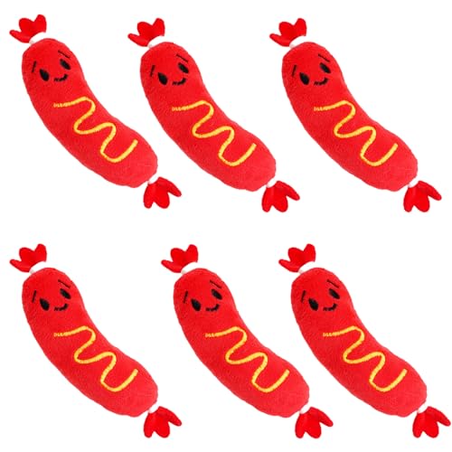 Jouet couineur en peluche saucisse pour la dentition des chiots