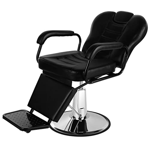 Artist Hand Reclining Barber Chairs Heavy Duty, Salon Furniture Spa Shampoo Equipment Hydraulic Hair Chair For Barber Shop, Upgrade Leg Support & Wider Seat (Black) #TOP12