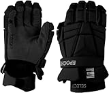 EPOCH Lacrosse - Integra Select Lacrosse Gloves with Dual-Density Foam and Adjustable Wrist, 10", Small, Black