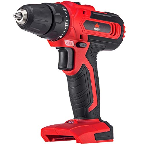 NoCry 20V Cordless Power Drill - Bare Tool ONLY with 266 in-lb (30 N.m) Max Torque Driver, 2 Gear Speeds (Max 1400 RPM), 3/8 inch Chuck, 21+1 Clutch Positions & LED work light