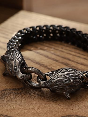 Pulsera de acero inoxidable malla eslabón estilo gótico miniatura 3