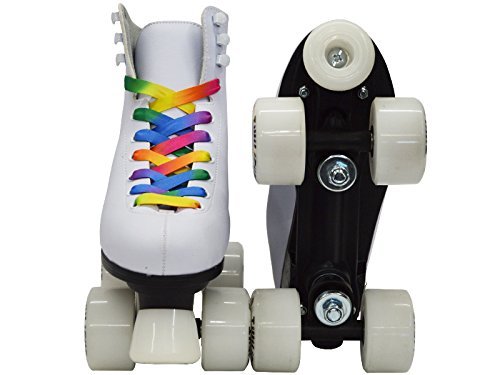 Epic Skates Epic Allure Light-Up Quad Roller Skates, White, Ladies 8 #TOP2