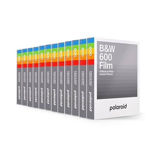 Image of Polaroid Originals Black & White Film for 600, 12 Pack, 96 Photos (6091)
