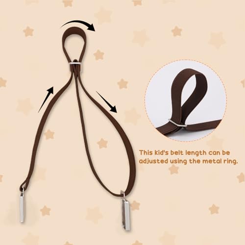 Vonmelli 3 Pack Kids Adjustable Magnetic Belt Boys Girls Easy Clasp Stretchy Belt For School Uniform Pants Black+Blue+Coffee thumb #5