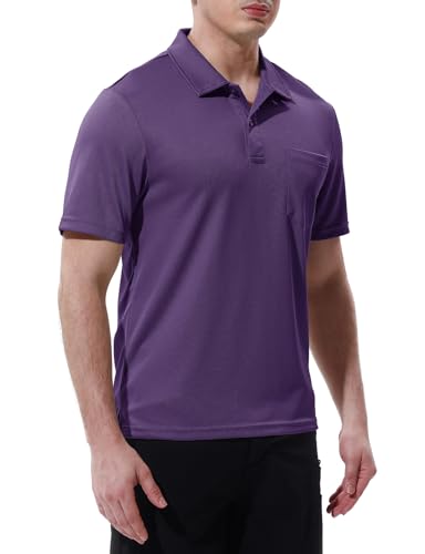 TBMPOY Men's Polo Shirts with Pocket Short Sleeve Quick Dry Casual Sports Outdoor Golf Shirt2