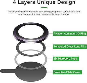 Image of Camera Lens Protector For Samsung Galaxy M55s 5G Tempered Glass [Metal+Glass] Ultra HD|Anti-Scratch, Case Friendly [3Pack, Black]