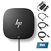Estación de acoplamiento HP para portátil con monitor dual y paquete de carga – Base HP USB-C G5 con adaptador de CA de 120 W, cable HDMI y DP y cable USB-C
