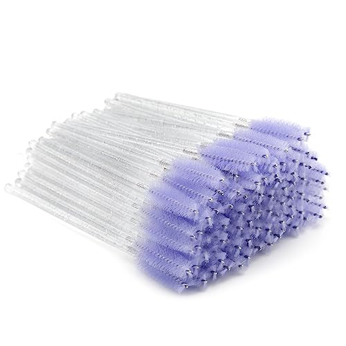 G2PLUS 100PCS Disposable Eyelash Brushes, Rose Mascara Wands Applicator Makeup Kits, Eyelash Spoolies Brushes for Eyelash Extensions and Eyebrows