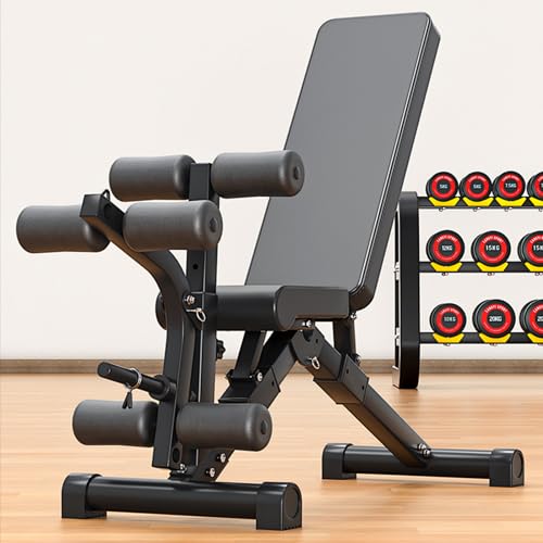 Banco de pesas ajustable, multiuso, plegable, inclinado, para entrenamiento de cuerpo completo, ideal para ejercicios de gimnasio en casa
