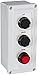 Siemens 52C332X Heavy Duty Pushbutton Control Station, Water and Oil Tight, 3 Command Points, 1 Momentary Flush Black "UP" Labeled Pushbutton, 1 Momentary Flush Black "DOWN" Labeled Pushbutton, 1 Momentary Raised Red "STOP" Labeled Pushbutton, NEMA 4X Fiberglass Protection, 1NO, 1NC Contact Types