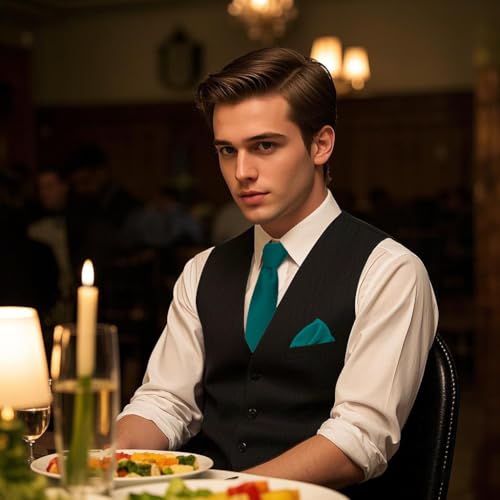 Image of Men's Pocket Square, Solid Color Boys Handkerchiefs for Men Wedding Party