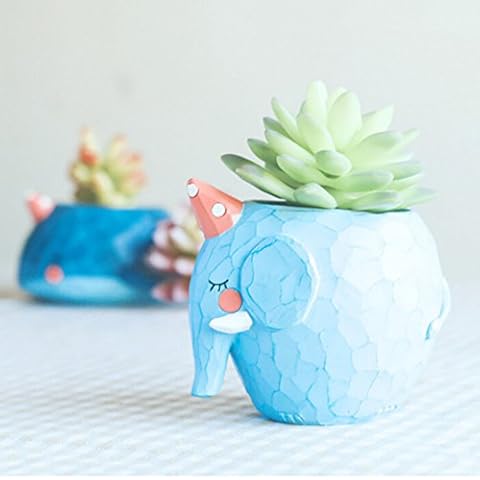 Shiningup Little Plant Pot Planter Flower Whale Crocodile Elephant Cartoon Animal Design Attractive Home Desktop Office Decoration Cover