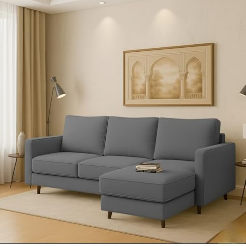 Image of The MM Furniture store Premium Fabric Sofa - Ash (4 Seater - RHS)