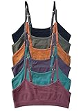 Caramel Cantina Big Girls 6 Pack Seamless Training Comfort Bras (Large, Festival)