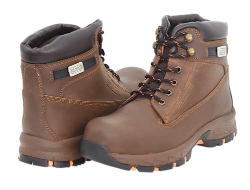 Image of BLACK+DECKER High Ankle Brown Safety Shoes for Men | Double Density | Fiber Toe | Water Repellent, High Breathability & Sweat Absorption | BXWB0162IN