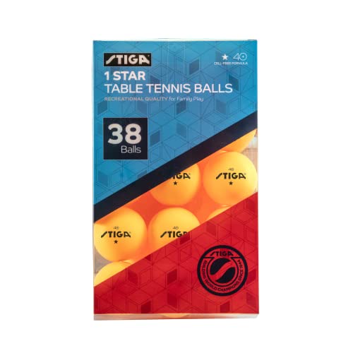 Stiga 38 Pack 1 Star Table Tennis Balls - 40Mm Ittf Regulation Size And Weight Ping Pong Balls - White And Orange Available #TOP2