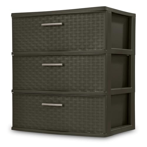 CLMSTE Brown Storage Drawer, 3 Drawer Plastic...