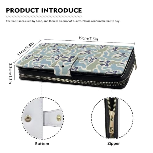 Image of COEQINE Ladies Wallets Pink Leopard Heart Black Printed Leather Phone Long Clutch Purses Check Coin Change Holder