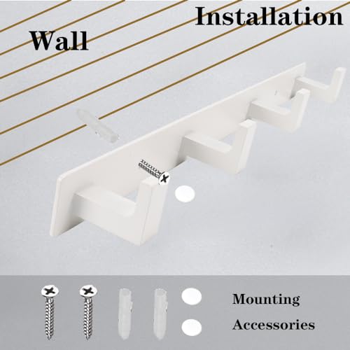 Image of Coat Rack, Heavy Duty Stainless Steel 3 Tri Coat Hook Hanger, Wall Mounted Wall Hooks, Rustic Clothes Hook /Key Hook Rail for Bathroom Kitchen Entryway(2 Pack, 3 Hook White)