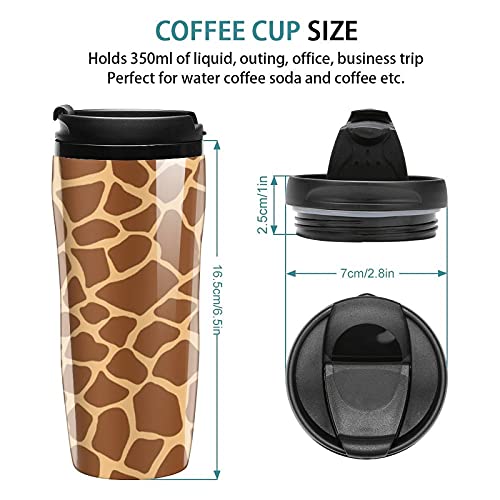 Vaso de viaje de jirafa animal Taza de café de plástico con tapa doble pared aislada con diseño patrón de impresión taza - Imagen 3