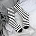 Poream Black And White Stripe Funny Novelty Crew Socks For Men Women,Athletic Sport Casual Socks