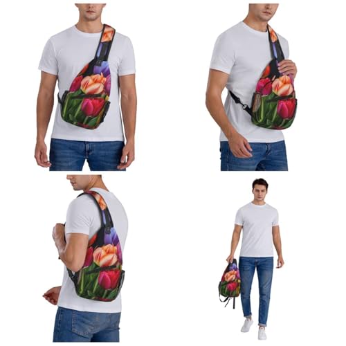 Bolso Cruzado Sling Bag para Hombres y Mujeres Negro miniatura 2