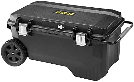 STANLEY FATMAX 1-94-850, Arcón de Transporte con Ruedas y Mango Telescópico, Capacidad 113 L, Diseño Robusto y Funcional con Mecanismo de Sujeción, Organizador Extraíble