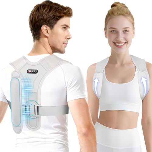 ZINUU Haltungskorrektur Herren Damen - Upgrade Rücken Geradehalter, Rückenstützgürtel, Komfortabler Rückengurt, Schultergurt, Verstellbare und Atmungsaktive Haltungstrainer, M(28.4'-33.4')
