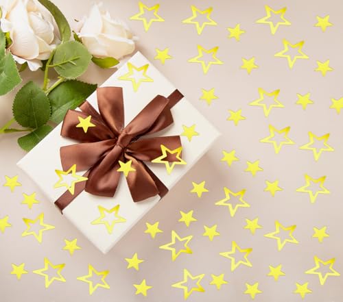 Image of ONLYKXY 500Pcs Star Table Decor Glitter Confetti Table Star Decoration for Birthday Wedding Foil Theme Christmas Thanks Giving Party Valentine's Day Scatter Bless Confetti (Golden)