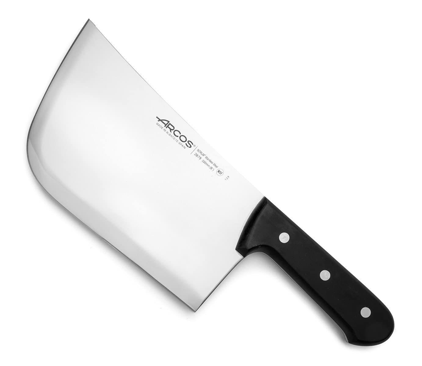 Arcos Fleischermesser Cleaver - Klinge aus Edelstahl 20 cm - Griff aus Polypropylen, Silber - Farberkennungssystem - Robust und Hygienisch - Serie 2900, Farbe Schwarz