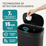 BestOffice | 13 Gallon Trash Can with Lid | Automatic Touchless Garbage Can | Odor Control | Modern Oval Design | Easy to Clean | Plastic | Black | Fits Any Kitchen, Bathroom, Office or Home - Image 5
