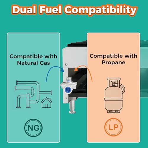 Image of 24-Inch 4-Burner 100000 Total BTU Hot Plate, Commercial Gas Stove - Dual Fuel Propane & Natural Gas - Heavy Duty Stainless Steel Range