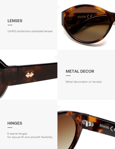 Image of SOJOS 2026 Trendy Oval Polarized Sunglasses for Women Classic SJ2702