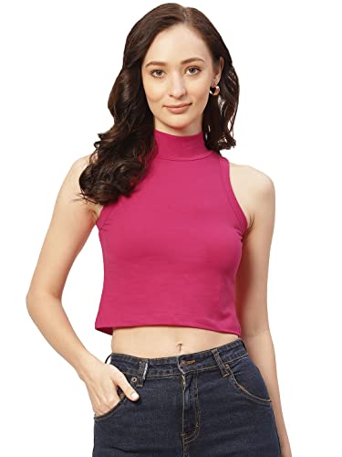 Image of Women Solid Super Soft streachable Cotton Blended Crop Top
