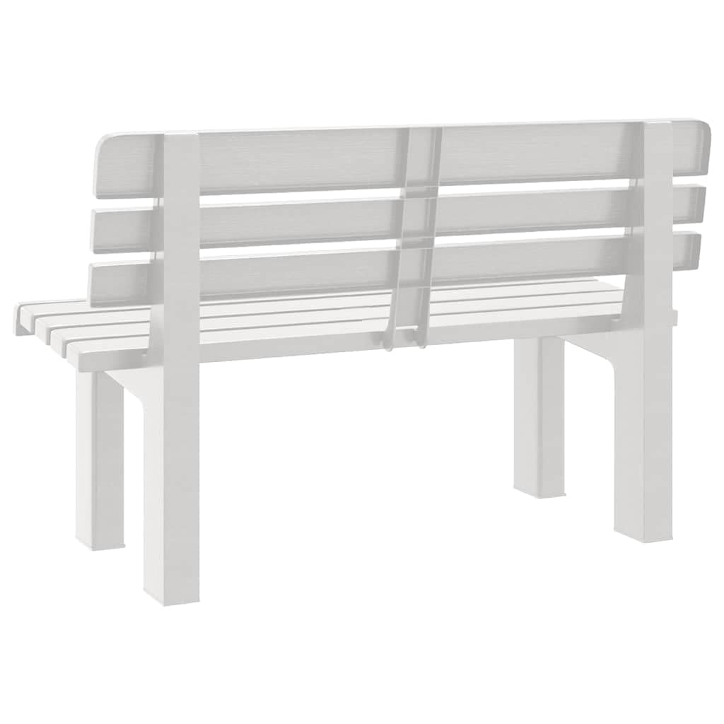 SYDE Banco de Jardín Polipropileno Blanco 110x52x71 cm | Respaldo Cómodo, Estable y Resistente al Calor, Fácil Limpieza, Uso Exterior