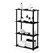Furinno Turn-N-Tube 4-Tier Multipurpose Shelf Display Rack, Square Tube, Espresso/Black