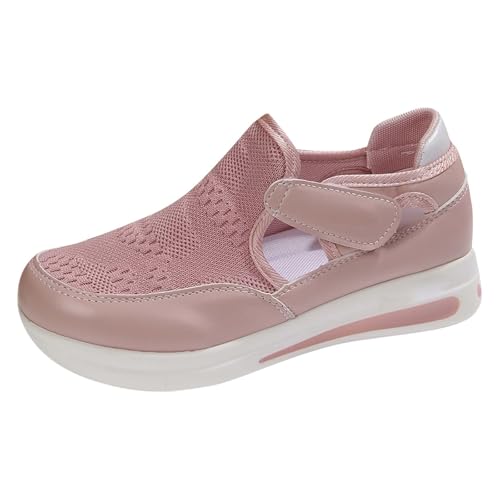 Zapatillas Gimnasio Mujer ortopédicas amortiguación y Pala Transpirable, sensación descalza para Trabajo de pie en Tienda Comercial(Rosa37)