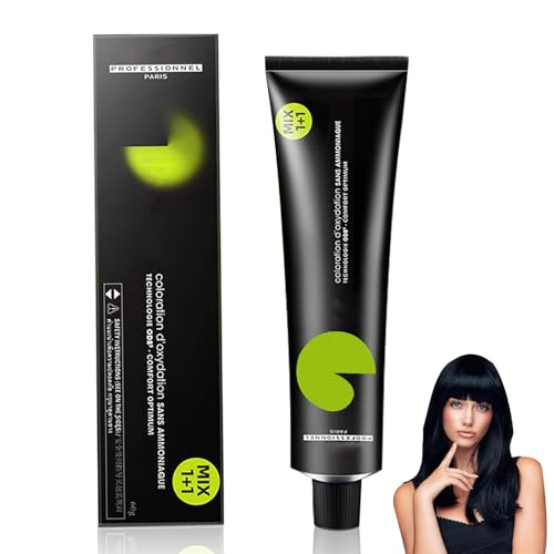 Professionnel - Tinte permanente para el cabello, 60 g, color gris, resultados de color duradero, color negro