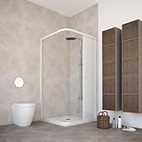 HD CASA Box Doccia a Soffietto in PVC Modello Paola, Anta Unica Reversibile Riducibile, Apertura Laterale con Profili Bianchi, Cabina Doccia Angolare Salvaspazio Made in Italy 70x90 x185h cm