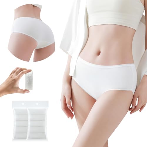 Travelcare Einweg-Unterwäsche für Damen, mittlere Taille, handliche Höschen, Hotel, Spa, Krankenhausaufenthalte, Notfälle, Weiß