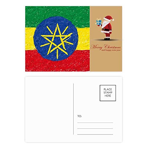Cartes postales drapeau Éthiopie lot de 20 pour correspondance et collection