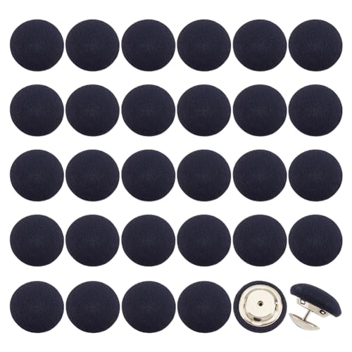 BENECREAT 32 Sets 17mm Baseballkappen-Knöpfe Ersatzknöpfe Für Hüte Schwarzer Mit Stoff Überzogener Hutknopf Zum Hutersatz, Reparatur, Nähen von Jeansblusen