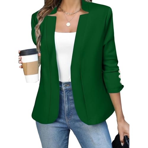 Blazers for Women Business Casual Notched Collar Long Sleeve Blazer Jacket Lightweight Open Front Cardigan Jackets2