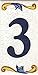 TORO DEL ORO Números casa. Numeros y Letras en azulejo. Calca cerámica. Estilo craquelé. Nombres y direcciones. Diseño Craquelé Grande 7,5x15 cms (Número tres"3")