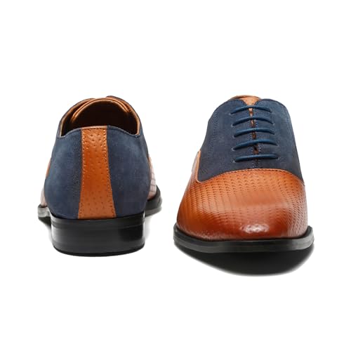Image of LOUIS STITCH Men's Handcrafted Formal Derby Shoes Italian Leather Lace Up Shoes for Men (EUDTSU)