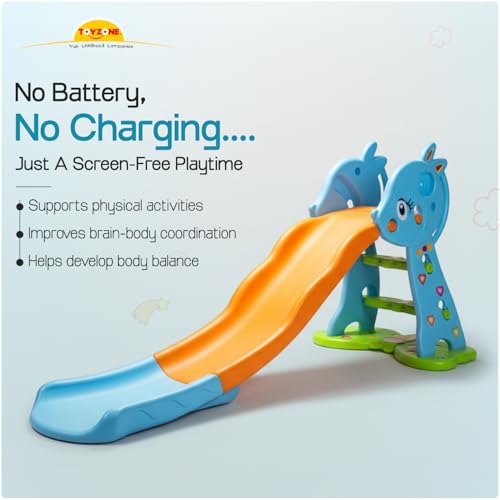 Image of Toyzone Baby Deer Slide for Kids | Baby Play Slide | Indoor & Outdoor Kids Slider | Easy Assembly | Safe Rounded Design | BIS Certified | Made in India | Kids Slide for 2-8 Years, Upto 70 kgs