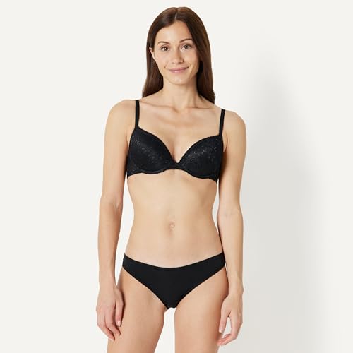 Image of Amazon Essentials Women's Padded Underwire Lace Push-Up Bra, Pack of 2