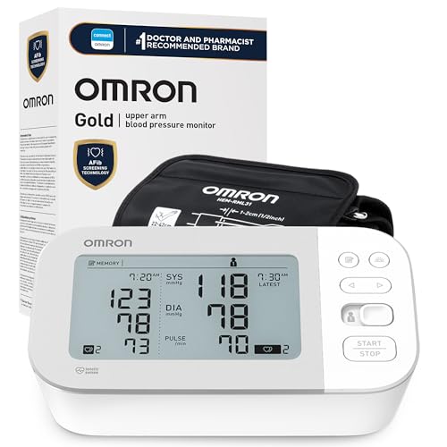 OMRON Gold Upper Arm Blood Pressure Monitor - Clinically Validated Blood Pressure Arm Cuff - Use OMRON Connect App for Unlimited Free Measurements