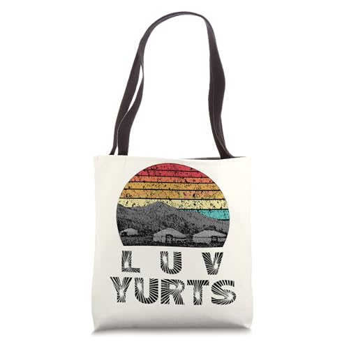 Luv Yurts Love Camping Retro Funny Tents Camper Valentine Tote Bag