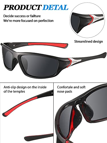 Image of Konohan 9 Pairs Polarized Sports Sunglasses for Men Driving Shades Running and Tactical Polarized Sunglasses
